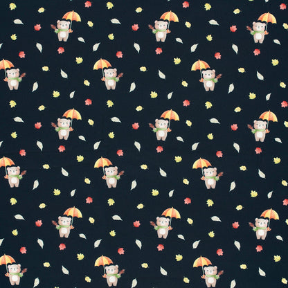 Softshell fabric - teddy bears with umbrella 310 g/m²