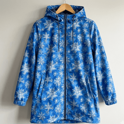 Image with Softshell fabric - snowflakes 300 g/m² – available at Šarlotes audumi
