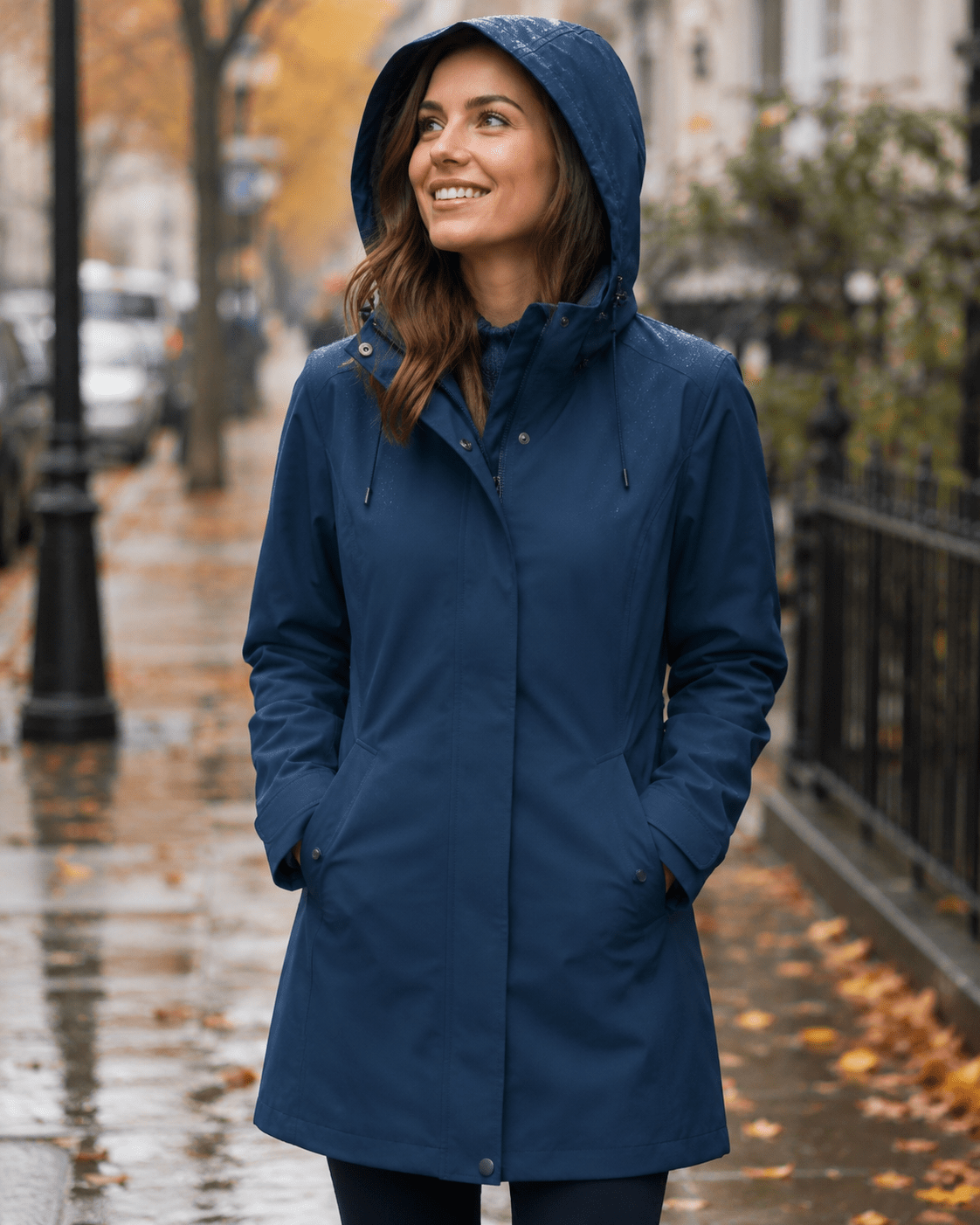 Image of waterproof softshell fabric, smoky dark blue – available online at Charlotte's Fabrics