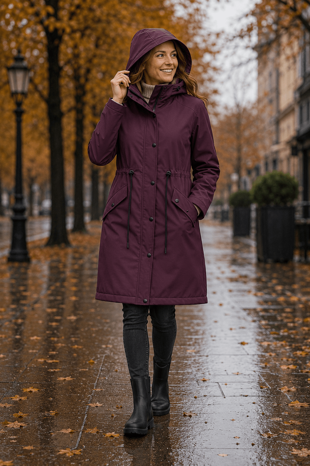 Image of waterproof softshell fabric – wine red, available online at Charlotte's Fabrics
