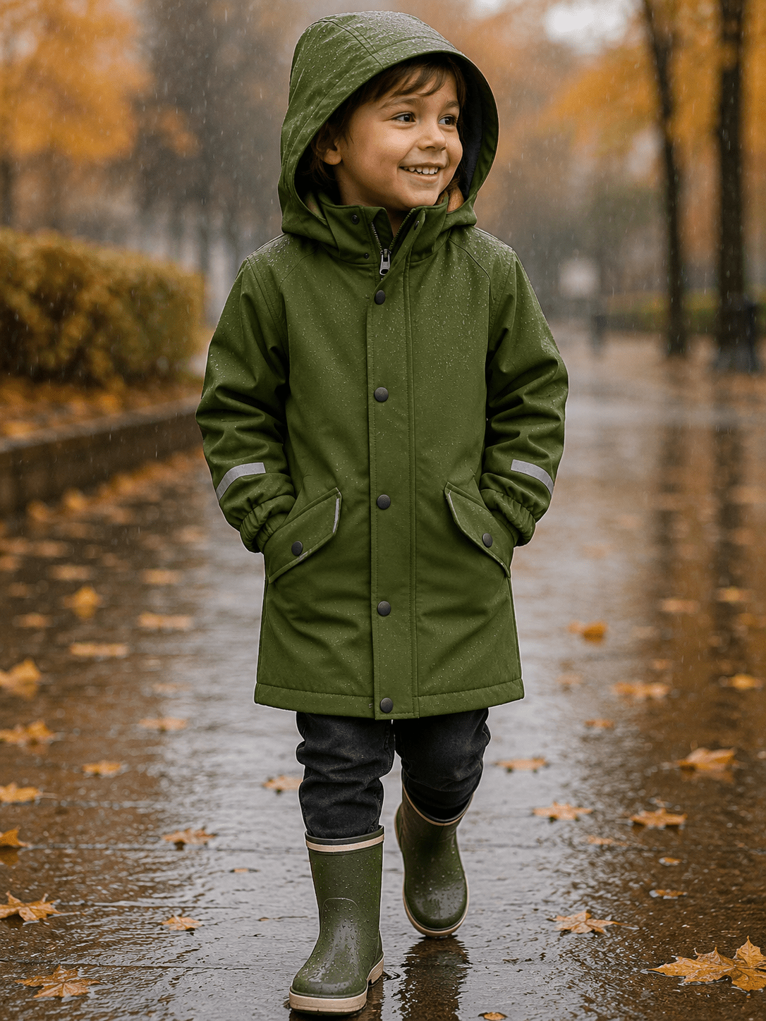 Image of waterproof green softshell fabric – available online at Charlotte's Fabrics
