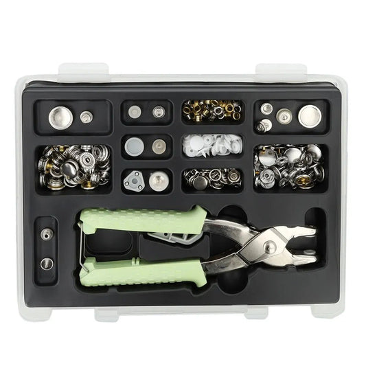Image of 5-in-1 button pliers with accessory set Milward – available at Šarlote's fabrics
