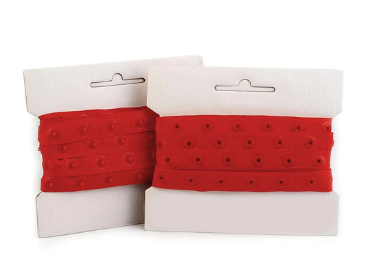 Image with snap fastener tape 18 mm - red - available at Šarlotes audumi