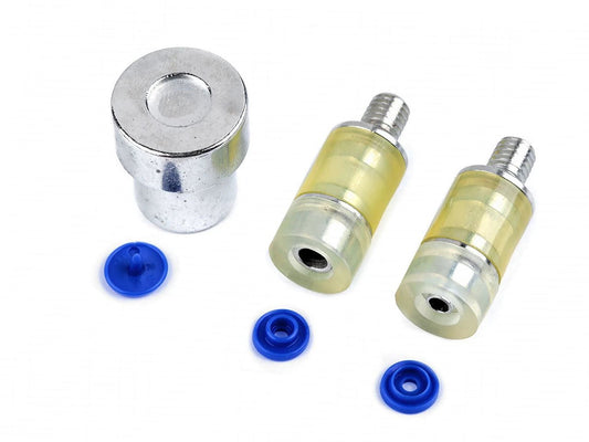 Image of a press stud press attachment for plastic press studs Ø 13 mm – available online at Šarlotes audumi