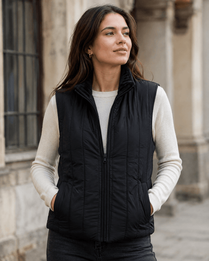 Image of quilted fabric with fleece lining - black, available online at Charlotte's Fabrics