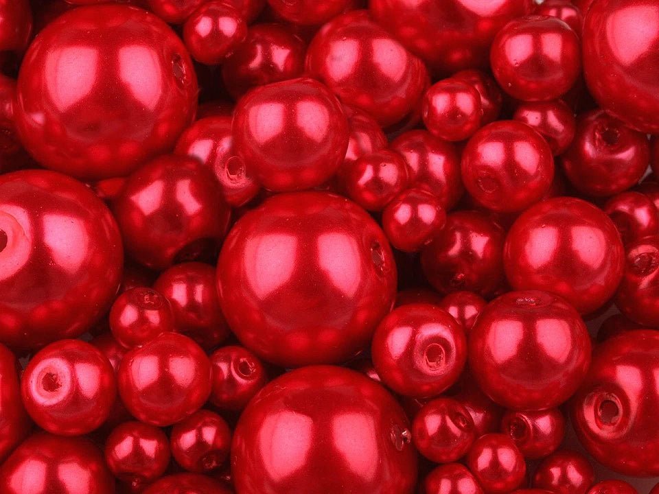 Perles de verre, Ø4–12 mm, tailles assorties, 50 g - variantes de différentes couleurs