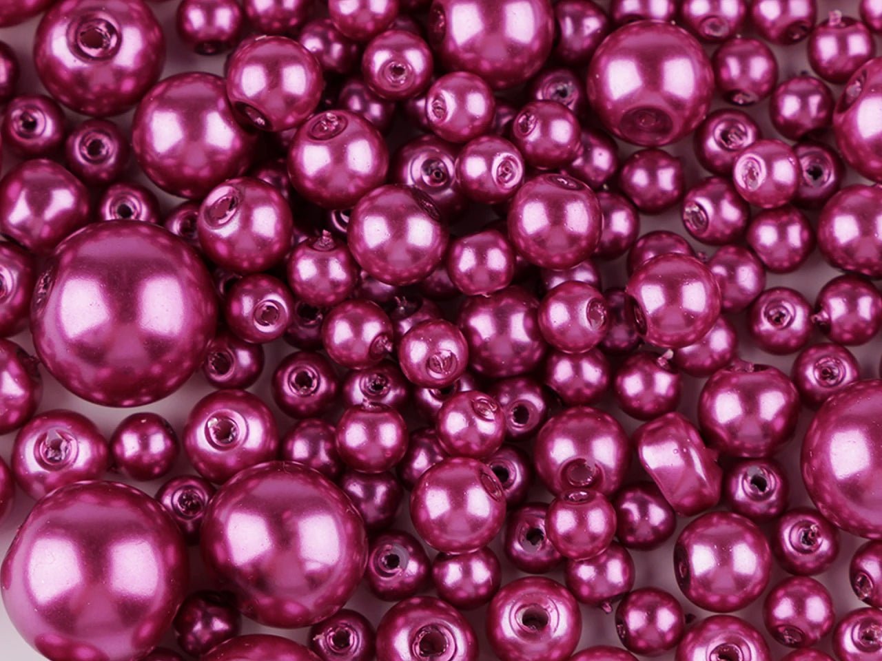 Perles en verre, Ø4–12 mm, tailles variées, 50 g - variantes de couleurs assorties