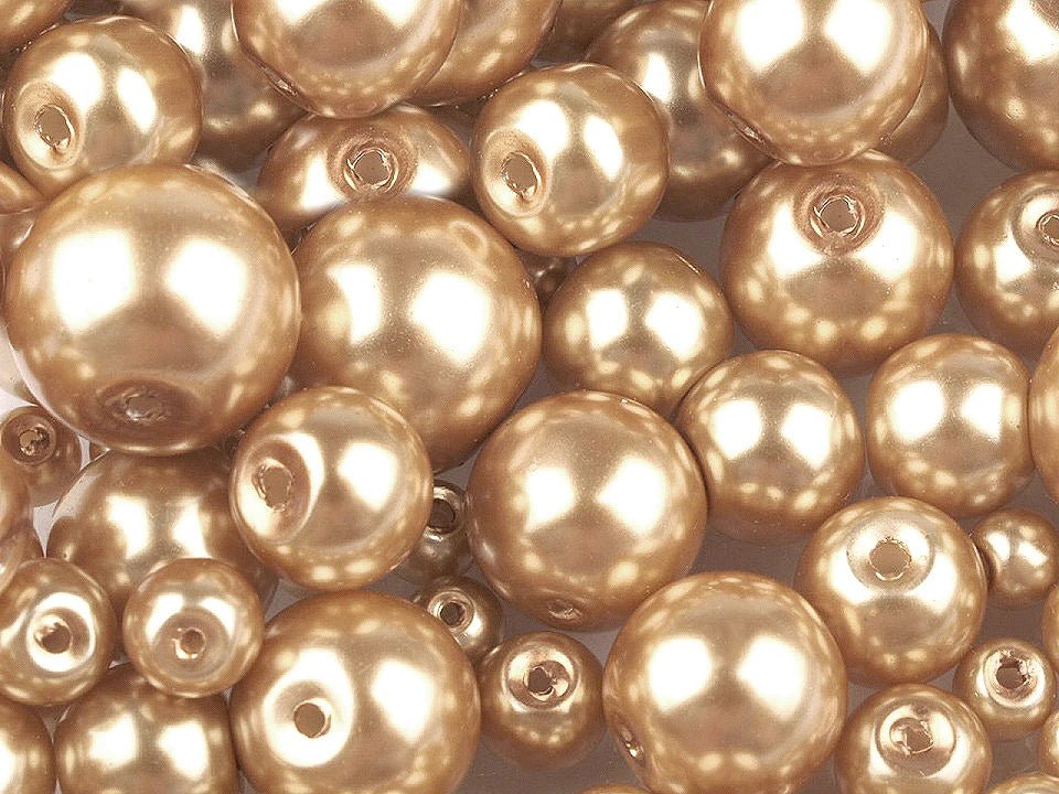 Perles de verre, Ø4–12 mm, tailles variées, 50 g - variantes de couleurs assorties