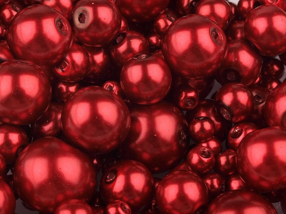 Perles en verre, Ø4–12 mm, tailles variées, 50 g - variantes de couleurs assorties
