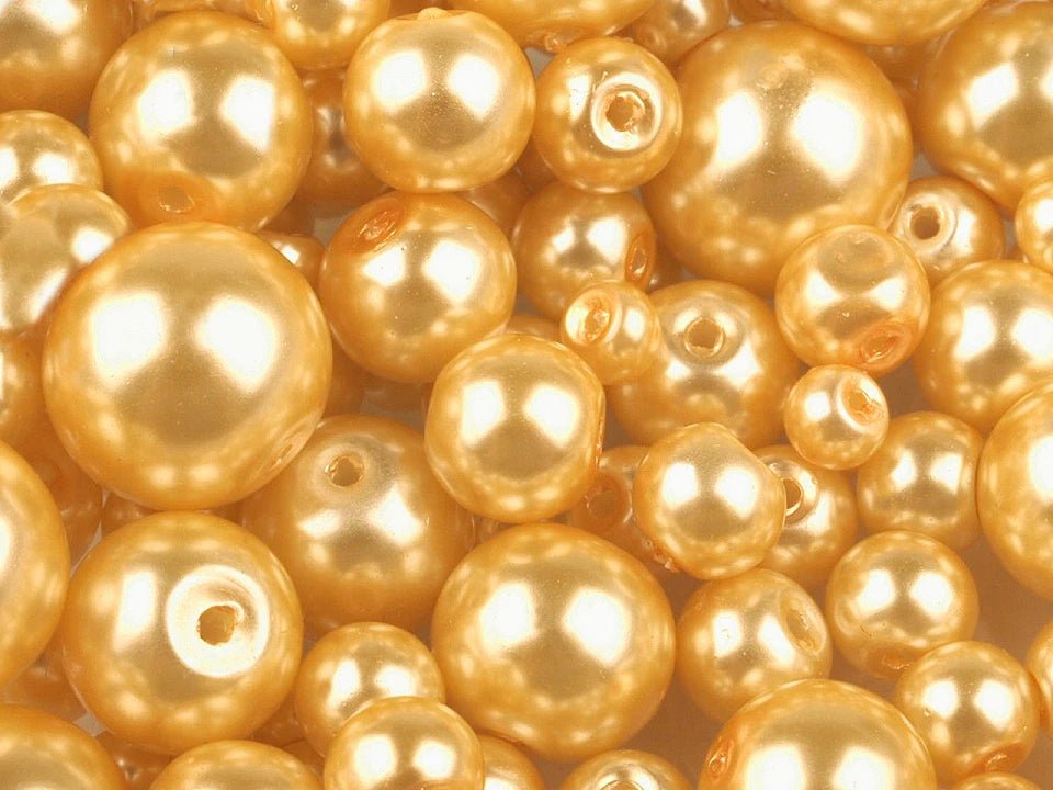 Perles de verre, Ø4–12 mm, tailles variées, 50 g - coloris assortis