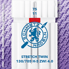 Sewing machine needle double for elastic knitwear SCHMETZ STRETCH TWIN ZWI - No. 4/75 (1 pc.)