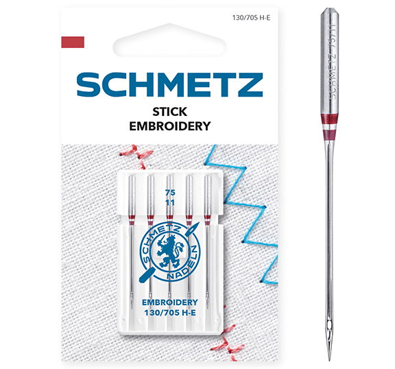 Attēls ar Šujmašīnu adatas izšūšanai SCHMETZ EMBROIDERY NEEDLES - Nr.75 (5gab.) – pieejams Šarlotes audumi