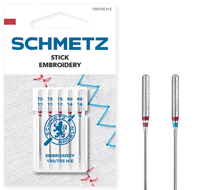 Image of SCHMETZ embroidery sewing machine needles - No. 75/90 (5 pcs) – available at Šarlotes audumi
