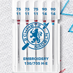 Image of SCHMETZ EMBROIDERY NEEDLES - No. 75/90 (5 pcs.) for embroidery machine needles – available at Šarlotes audumi