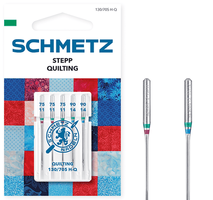 Image d’une aiguille de machine à coudre pour quilting SCHMETZ QUILTING - n°75/90 (5 pcs) – disponible chez Šarlotes audumi