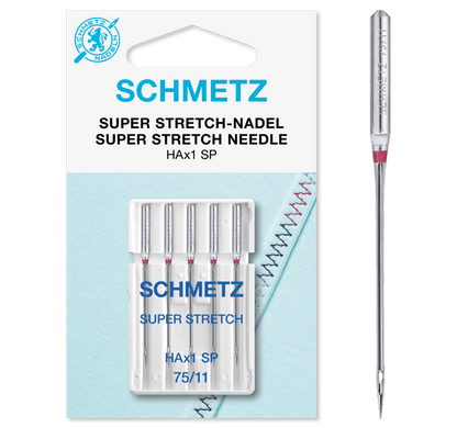 Šujmašīnu adatas ļoti elastīgai trikotāžai SCHMETZ SUPER STRETCH - Nr.75 (5gab.)