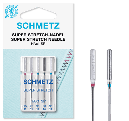 Aiguilles pour machine à coudre pour tricot très extensible SCHMETZ SUPER STRETCH - N° 75/90 (5 pièces)