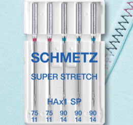 Aiguilles pour machine à coudre pour tricot très extensible SCHMETZ SUPER STRETCH - n°75/90 (5 pcs)