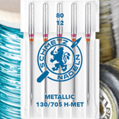 Image with SCHMETZ METALLIC sewing machine needles for metal threads - No. 80 (5 pcs) – available at Šarlotes audumi