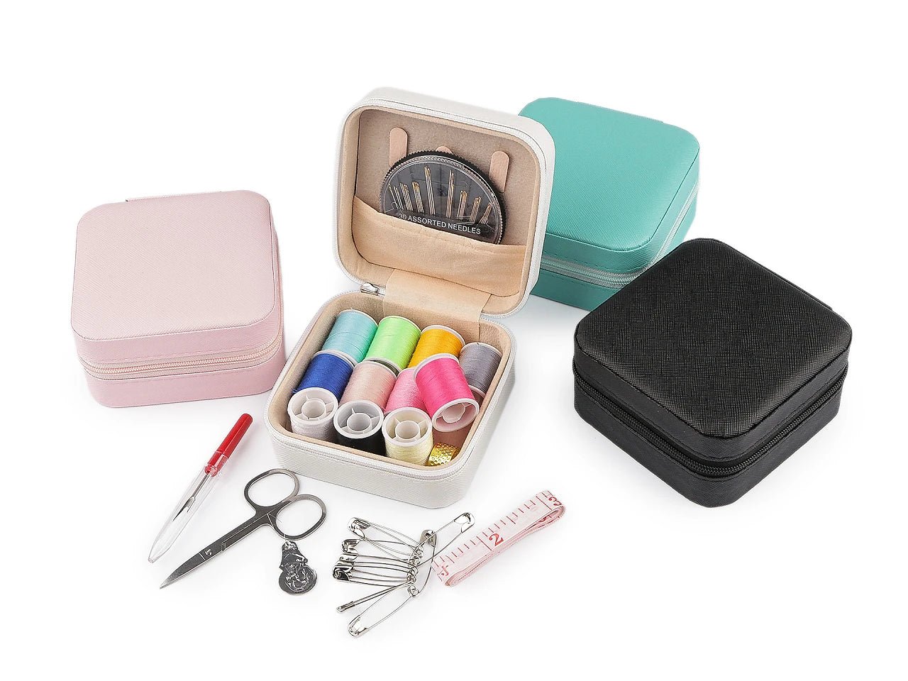 Image of sewing kit in a box | assorted shades – available at Charlotte’s Fabrics
