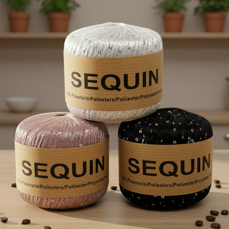 Image de fil pour tambour Midara Sequin – 50 g/ 300 m – disponible chez Šarlotes audumi