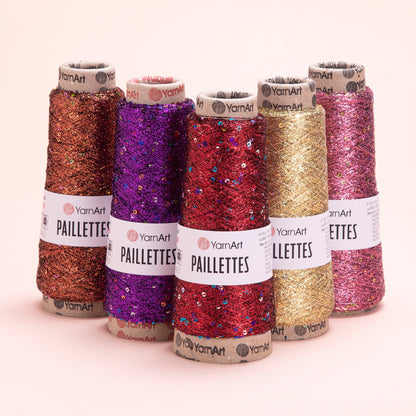 Attēls ar Tambordiegi YarnArt Paillettes ar spīduma pavedieniem - 50g / 800m – pieejams Šarlotes audumi