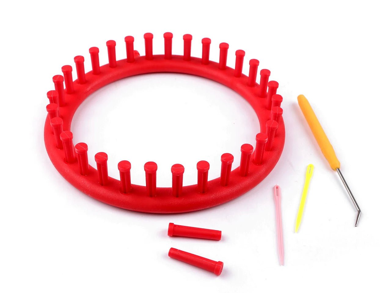 Attēls ar Tapošanas (Knitting Loom) apaļais adīšanas rāmis cepurēm un šallēm – Ø19 cm – pieejams Šarlotes audumi