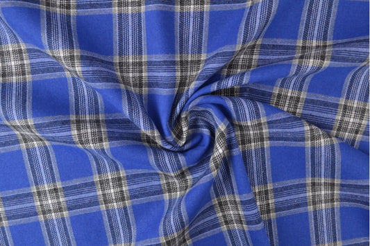 Royal blue check flannel