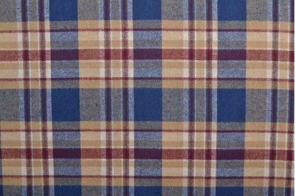 Beige and blue check flannel