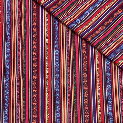 traditional pattern fabric - red and blue tones 200 g/m²