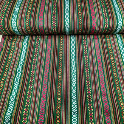 Tissu à motif traditionnel - vert