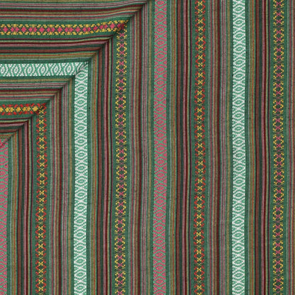 Tissu à motif ethnique - vert 200 g/m²