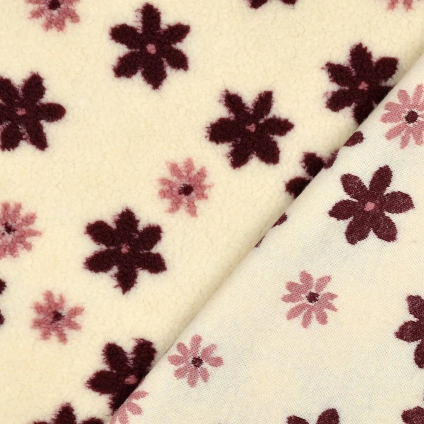 Teddy Fleece Flowers on a Light Background