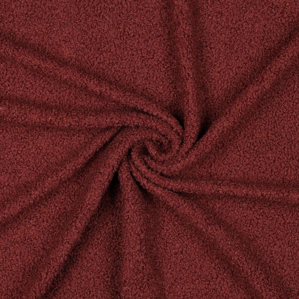 Image of Teddy fleece in smoky burgundy – available online at Charlotte’s Fabrics