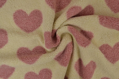 Teddy Fleece - Pink Hearts