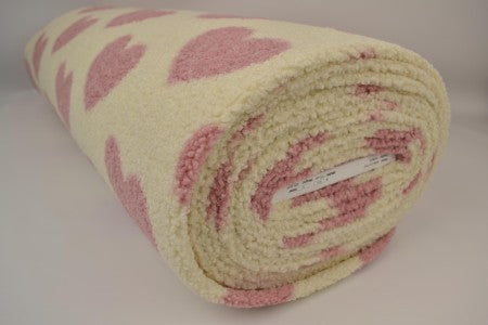 Teddy Fleece - Pink Hearts