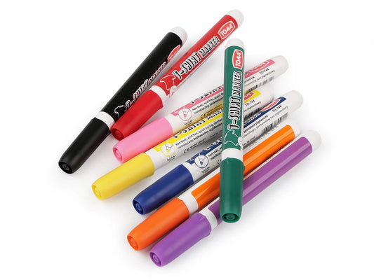 Image with textile markers for fabrics | long-lasting colors – available at Šarlotes audumi