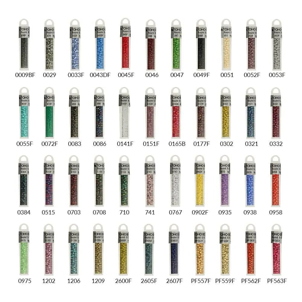 Image avec perles de verre rondes TOHO de haute qualité 8/0 – 4 g | teintes assorties – disponible chez Šarlotes audumi