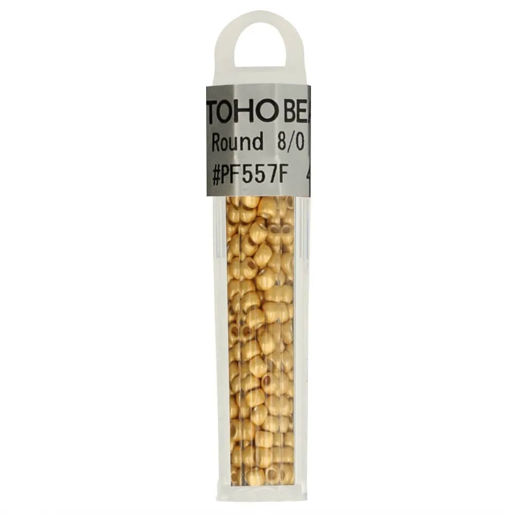 Image avec perles de verre rondes TOHO de haute qualité 8/0 – 4 g | tons assortis – disponible chez Tissus Charlotte