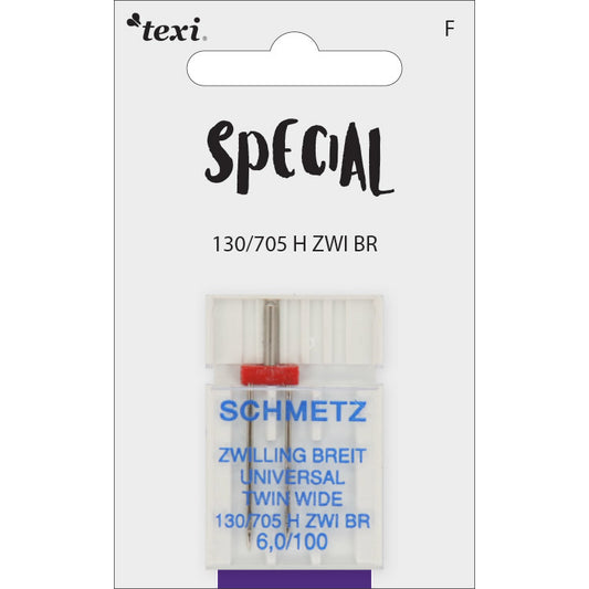 Sewing machine needle double universal SCHMETZ UNIVERSAL TWIN ZWI BR-No.6/100 (1pc.)