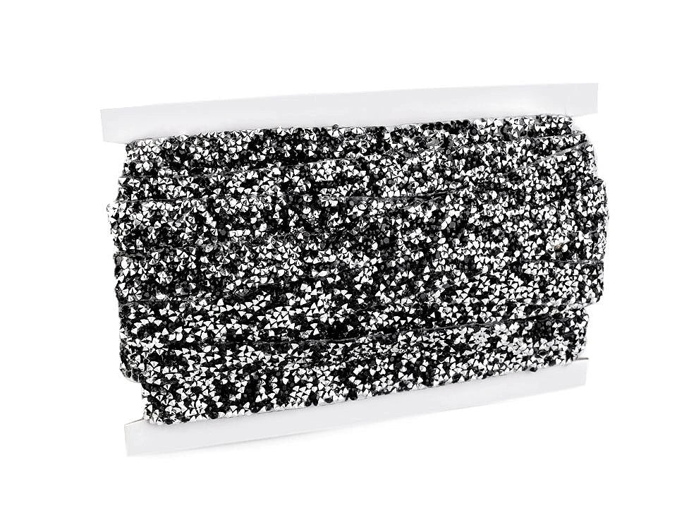 Image with iron-on ribbon with crystals, 15 mm – decorative ribbon for clothing – available online at Šarlotes audumi