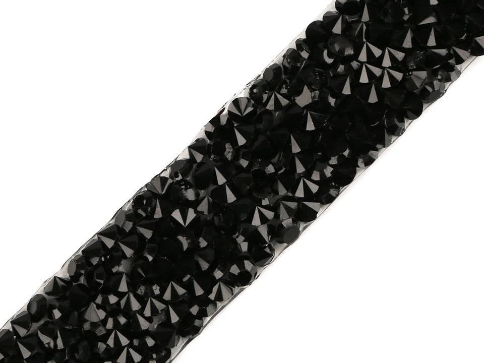 Image with iron-on ribbon with crystals, 15 mm – decorative ribbon for clothing – available online at Šarlotes audumi