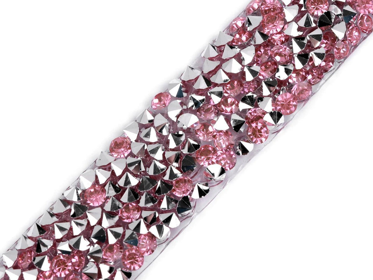 Image with iron-on ribbon with crystals, 15 mm – decorative ribbon for clothing – available online at Šarlotes audumi
