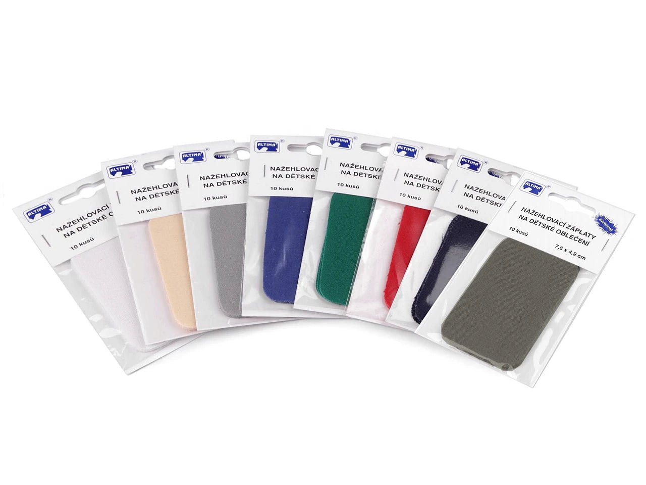 Image with iron-on patch | 7.6 × 4.9 cm 10 pcs | assorted shades – available at Charlotte's Fabrics