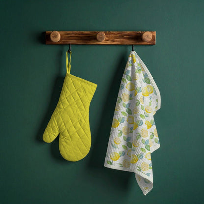 Image de tissu gaufré aux citrons 185 g/m² – disponible chez Šarlotes audumi