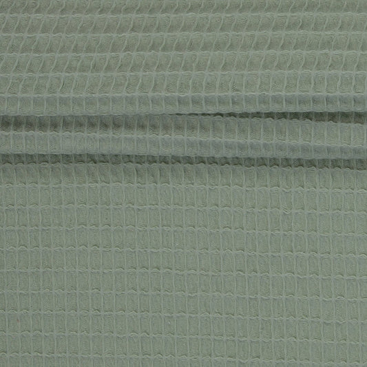 Attēls ar Vafeļaudums - pelēcīgi zaļš 230 g/m² – pieejams Šarlotes audumi