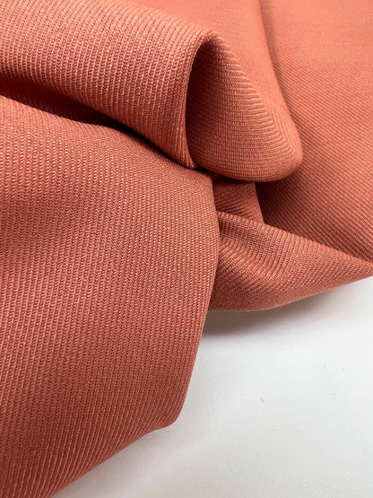 Wool fabric with elastane - red clay 215 g/m²