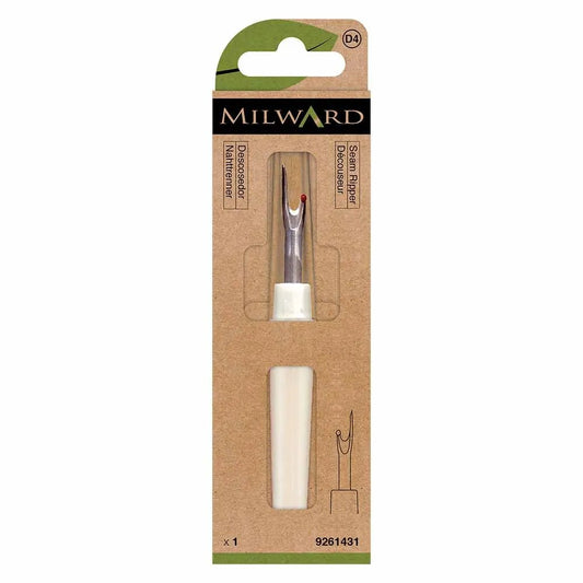 Image of a Milward seam ripper, available online at Charlotte’s Fabrics