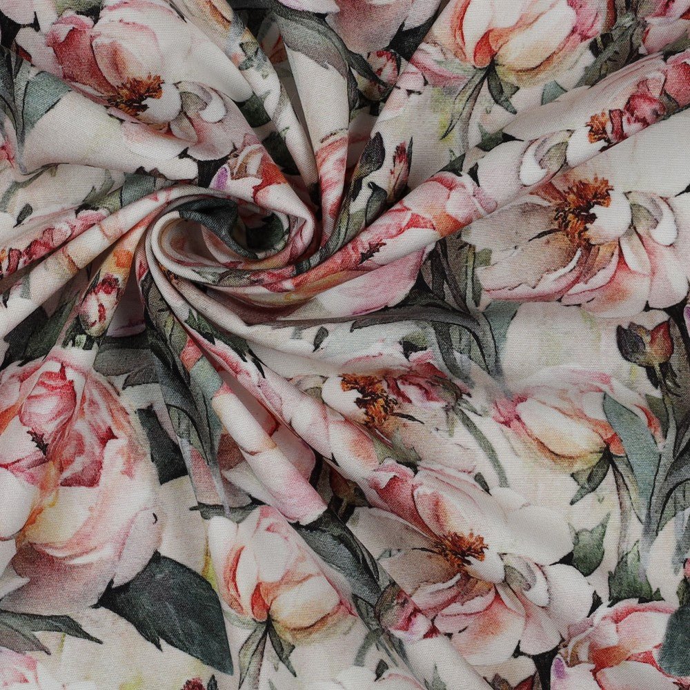Attēls ar Viskozes audums ar elastānu-peonijas 135 g/m² – pieejams Šarlotes audumi
