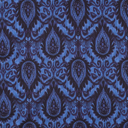 Image of viscose fabric with elastane, blue abstract pattern – available online at Šarlotes audumi